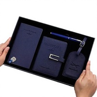 Coffret Cadeau d'Entreprise : Porte-Passeport, Carnet, Étiquette de Bagage – Logo Personnalisé pour Clients et Employés – Vente en Gros