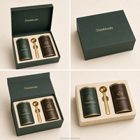 Coffret Cadeau Personnalisé en Métal pour Thé et Café avec Fermeture Magnétique Rigide et Cuillère Doseuse – Idéal pour Cadeaux d'Entreprise