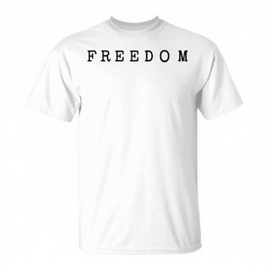 Camiseta Freedom para hombre y mujer, ropa informal de algodón blanco - Product Image 2