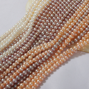 Venta al por mayor de perlas naturales de agua dulce de <span class=keywords><strong>5</strong></span> mm perlas en forma de patata hebra materiales de diseño de joyería - Product Image 4