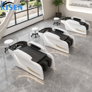 Lit de lavage capillaire japonais moderne Kisen avec lumière LED et fonction de massage électrique pour une thérapie capillaire relaxante - Product Image 2