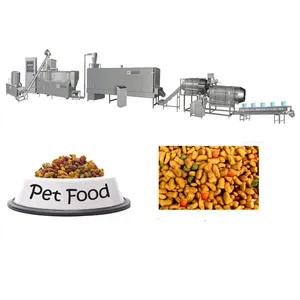 Línea de producción de alimentos para mascotas, máquina extrusora automática de acero inoxidable para gatos y perros