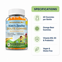 Gummies de Zéolite pour Enfants B12 D3 Probiotiques, Soutien Immunitaire et Digestif, 60 Comprimés, Marque Privée OEM