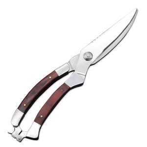 Stainless Steel Kitchen Scissors With Wooden Handles Elbow Shape For Home Use Multi Purpose Cutting Tool - Product Image 3