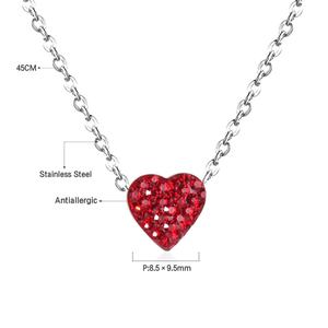 Collar de Moda para Mujer, Exquisito Collar con Colgante en Forma de Corazón con Pedrería de Colores Mixtos, Joyería para Damas, Regalo para Fiestas - Product Image 6