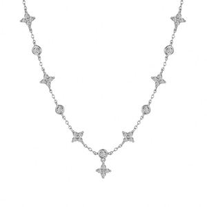 Dylam Elegance Design Fashion Fine Jewelry Women S925 <b>Silver</b> Non Tarnish 5A Zirconia Circle Four <b>Leaf</b> Clover Pendant <b>Necklace</b> - Product Image 1