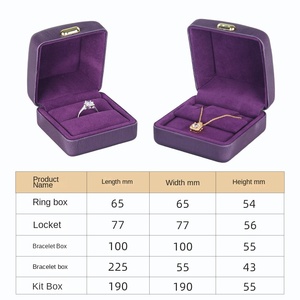 Caja de Regalo Rectangular de Piel Sintética de Lujo para Joyería, Esquinas Redondeadas, Logotipo Personalizable, para Anillos de Compromiso, Venta al Por Mayor - Product Image 3