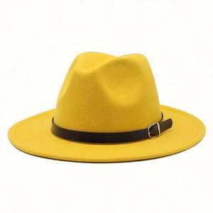 Chapeaux Fedora Classiques Pas Chers en Gros, à Large Bord, Design Plat, Bande en Similicuir, Doublure en Peluche pour Adultes, Idéaux pour Fêtes, Affaires, Décontracté ou Pêche - Product Image 6