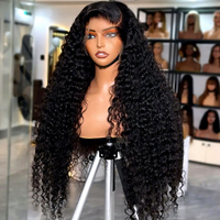 Perruque frontale en dentelle HD 13x6, cheveux humains bruts alignés sur les cuticules, densité 200, perruque frontale Deep Wave, tissages et perruques sans colle