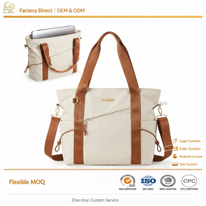 Großhandel Maßgefertigte Wasserdichte Nylon-Tragetasche Große Kapazität Schulter-Handtasche Laptop-Fach Damen Reise-Arbeit Reißverschluss-Tasche - Product Image 1