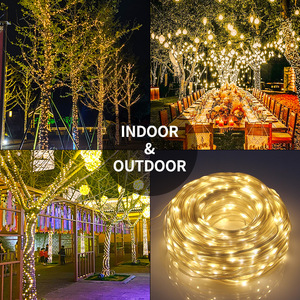 Guirnalda de Luces LED con Cable de Cobre, Impermeable IP68, 100m, Control Remoto, Funciona con Batería, Decoración Navideña para Jardín <span class=keywords><strong>Exterior</strong></span> - Product Image 3