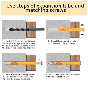 Cheville murale à expansion en écaille de poisson, cheville en plastique pour <span class=keywords><strong>fixation</strong></span> de vis sur mur en béton et brique, et montage de construction - Product Image 4