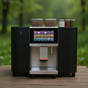 <b>Coffee</b> <b>Machine</b> F22 Stainless Steel Automatic Espresso Maker With <b>Touch</b> <b>Screen</b> Display And Dual Bean Hoppers For Home Use - Product Image 3