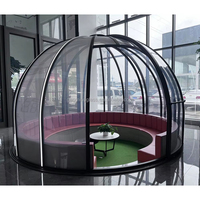 Gaoming Design moderne Véranda extérieure en aluminium Véranda en verre Maisons en verre à vendre Triangle Moulure de toit Cadre en alliage d'aluminium