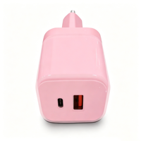 Pengisi Daya Cepat GaN 45W Dual Port PD 3.0 QC3.0 QC2.0 OTP OCP Tahan Api untuk Ponsel, Smart Watch, Earphone, USB-C, Colokan US/EU