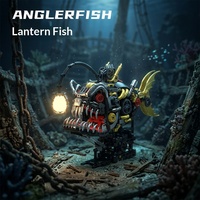 Pinloen Mechanische Laterne Fisch Meerestier Leuchtend Ferngesteuert Motorisiert Puzzle Zusammengebaute Bausteine Modell für Kinder