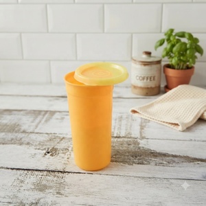 Gobelet réutilisable en plastique PP avec couvercle hermétique, sans BPA, coloré, pour boissons, vente en gros - Product Image 1