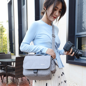 Sac pour appareil photo reflex numérique pour femmes, logo personnalisé, vintage, imperméable, haute qualité, M6 M50 200D 80D <span class=keywords><strong>750D</strong></span> <span class=keywords><strong>700D</strong></span> 6D 77D 5D3, fermeture à glissière - Product Image 4