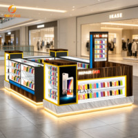 Kiosco de Centro Comercial con Diseño 3D Personalizado, Exhibidor de Teléfonos, Mueble de Recepción para Reparación de Teléfonos, Vitrina de MDF para Centro Comercial