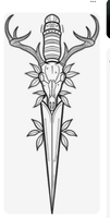 Pendentif poignard en acier inoxydable avec crâne de cerf, mini-breloque épée en bois de cerf pour hommes et femmes, bijou amulette