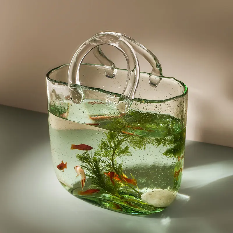 Sac créatif vase en verre transparent de style nordique fleurs hydroponiques pour la décoration de la salle de séjour à la maison