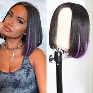 LSY Brazilian Hair Straight Lace Front <strong>Wig</strong> Colorful <strong>Rainbow</strong> <strong>Wigs</strong> for Women With High Density Swiss Lace LSY Black Vendor - Product Image 5