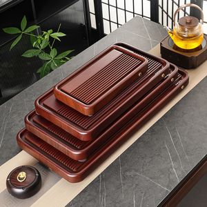 Postman Bamboo <b>Tea</b> Tray Semi-bakery Flat Drainage Kung Fu <b>Tea</b> <b>Set</b> Office Use - Product Image 2