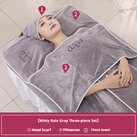 Ensemble de serviettes en microfibre à séchage rapide, absorbantes, double face, avec logo personnalisé, en gros, pour utilisation professionnelle en salon de beauté