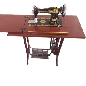Máquina de costura doméstica série JA com preço competitivo, mesa sem gaveta (cor marrom), suporte de ferro fundido