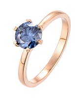 Bague solitaire classique en moissanite ronde en argent sterling 925 plaqué or rose pour femme, bague de fiançailles et de mariage, bijoux fins personnalisés