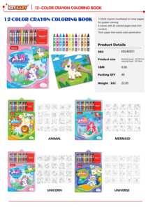 KeyBaby Set buku mewarnai krayon Digital, mainan edukasi pintar Set hadiah alat tulis dengan 12 kertas Kraft untuk anak-anak 2025 - Product Image 2