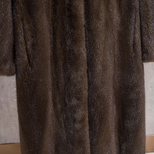 Kadın Ekstra Uzun Kışlık Gerçek Vizon Kürk Ham Polyester Astarlı Günlük Ceket Palto - Product Image 4