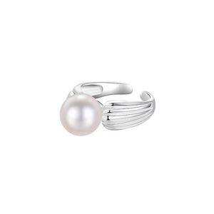 S925 Sterling Silver Pearl <b>Ring</b> Women Adjustable <b>Open</b> Design Elegant Everyday Wear Ball Shape Bezel Setting Jewelry - Product Image 5