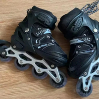 Patins à roulettes ajustables avec roues lumineuses LED, patins à roulettes confortables en PU respirant, chaussures de patinage sportives d'extérieur