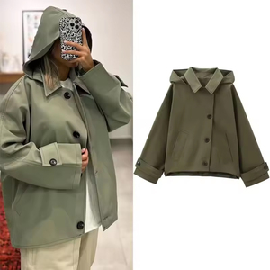 <span class=keywords><strong>Demi</strong></span>-<span class=keywords><strong>saison</strong></span> coupe-vent vêtements d'extérieur femmes 2024 automne extérieur surdimensionné Bomber veste manteaux vert chaud hiver vestes à capuche - Product Image 1