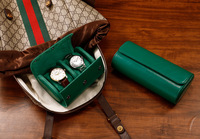 Boîte à montres de luxe à 3 emplacements en cuir PU noir, vert, bleu, pour voyage, emballage cadeau, vente en gros au Royaume-Uni, en stock, livraison rapide