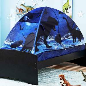 Cama Infantil Moderna con Diseño de Dinosaurio y Tienda de Campaña, Cama Individual de Madera para Niños - Product Image 6