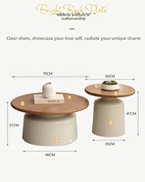 Table basse MULIGNA style beurre, table d'appoint ronde compacte pour salon, table à thé minimaliste pour B&B