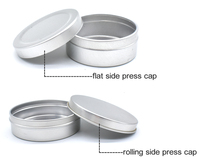Druckdeckel Silber 5g-180g Aluminium Kosmetikdosen 30ml für Puder, Balsame, Peelings, Tee, Süßigkeiten, Deodorant, Creme, Blechdosen