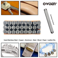 OWDEN Design – Kit de poinçons à lettres de 27 pièces, caractères pointillés, qualité industrielle, pour bricolage, OEM, ODM, en acier CR-V