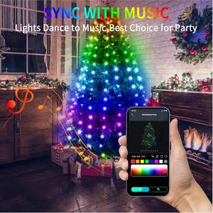 Luces Inteligentes para Árbol de Navidad de 6 Pies, 400 LED, Luces Decorativas para Árbol con Anillo, Cadena de Luces Multicolor para Interiores y Exteriores, Decoración Navideña para el Hogar - Product Image 6