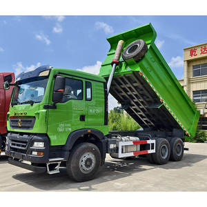 Camion benne basculante Howo 6x4 10 roues Euro 2 Diesel Neuf avec remorque basculante à gauche - Product Image 3