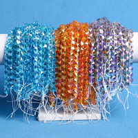Perles en verre transparentes colorées en forme de cœur en gros, pierres synthétiques en quartz, perles en cristal en vrac pour la production de bijoux