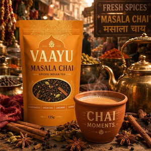 Sachets en plastique refermables à fond plat pour thé Masala Chai, emballage alimentaire pour thé Chai indien en vrac, idéal pour cadeau - Product Image 6