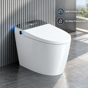 Inodoro Inteligente de Cerámica para Colgar en la Pared, Color Blanco Marfil, 300 mm, Drenaje en Forma de S, Control Remoto, Descarga de 3.8 L, Desodorización Automática - Product Image 3