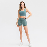 YUTUO Modische Camouflage-Bedruckte Atmungsaktive Leichte Schnelltrocknende Damen-Sport-Yoga-Shorts mit Hohem Bund und Elastischem Taillenband
