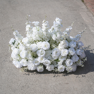 Custom 3d 5d Aisle <b>Flower</b> Centerpieces white Silk Artificial Realistic Rose aisle <b>Flower</b> for Wedding Decorations - Product Image 1