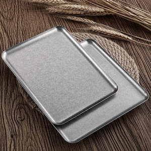 Plato de acero inoxidable para servir, para restaurante, barbacoa, pinchos, bandeja de Sushi, bandeja grande y poco profunda, platos de almacenamiento de alimentos para Cocina - Product Image 1