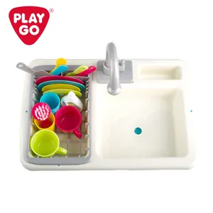 Playgo WASH-UP Kitchen Sink Dishwashing Kit Unisex Plastic Pretend Play With Food Dishwasher For Kids