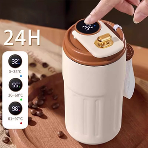 कस्टम स्मार्ट स्टेनलेस स्टील टच स्क्रीन का नेतृत्व किया इन्सुलेट पानी की बोतल धातु टंबलर, तापमान प्रदर्शन नेतृत्व प्रकाश अनुस्मारक के साथ - Product Image 2